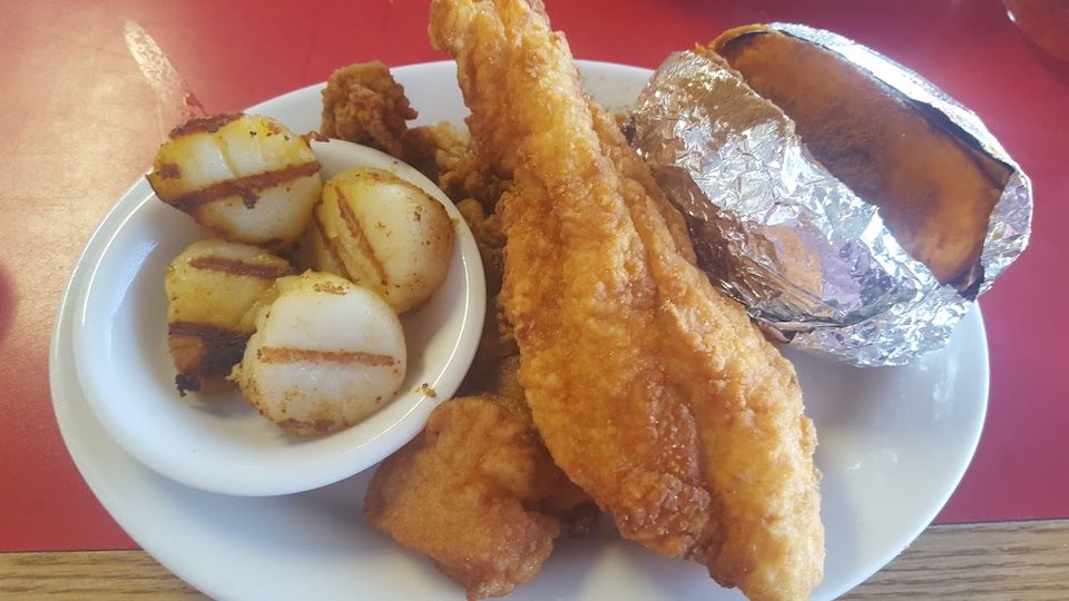 Catfish Scallops and Oysters